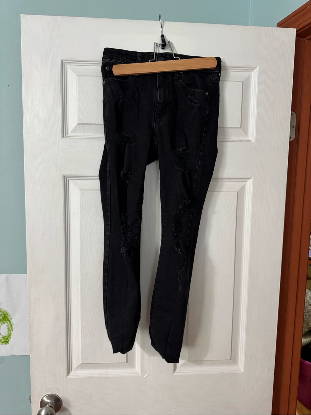 Aeropostale Black Distressed Skinny Jeggings